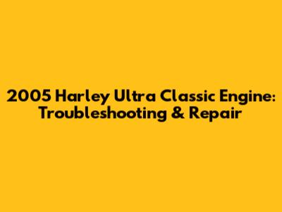 2005 Harley Ultra Classic Engine: Troubleshooting & Repair