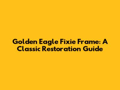Golden Eagle Fixie Frame: A Classic Restoration Guide