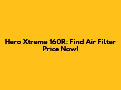 Hero Xtreme 160R: Find Air Filter Price Now!