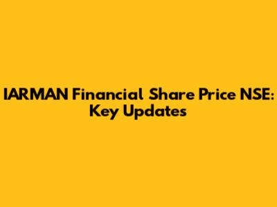IARMAN Financial Share Price NSE: Key Updates