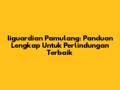 Iiguardian Pamulang: Panduan Lengkap Untuk Perlindungan Terbaik