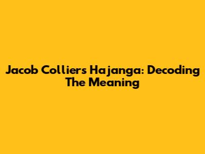 Jacob Collier's Hajanga: Decoding The Meaning