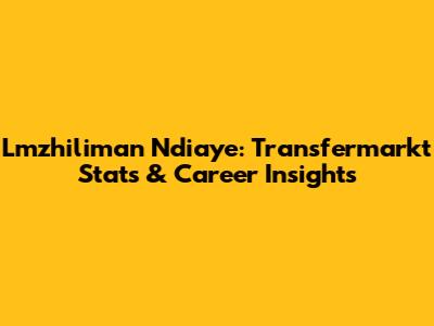 Lmzhiliman Ndiaye: Transfermarkt Stats & Career Insights