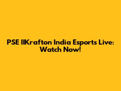 PSE IIKrafton India Esports Live: Watch Now!