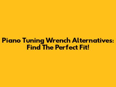 Piano Tuning Wrench Alternatives: Find The Perfect Fit!
