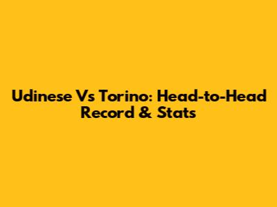 Udinese Vs Torino: Head-to-Head Record & Stats